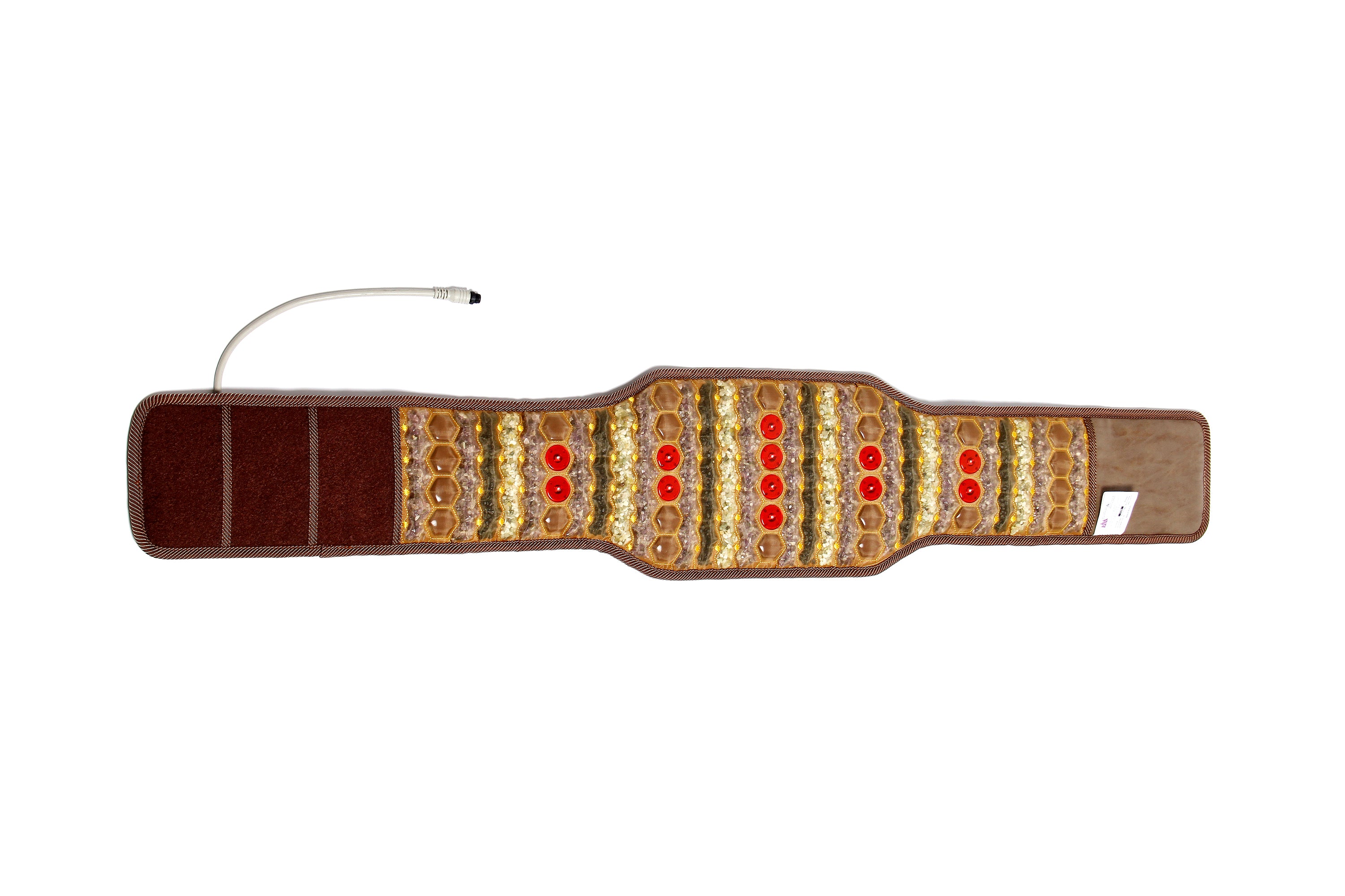 ThermoGem Far Infrared Bio-Magnetic Photon Belt - Natural Amethyst Tourmaline Jade - Adjustable FIR Heating 30-70°C - 1-30 Hz PEMF Magnetism - Monochromic Red Light 660 Nm - Negative Ions - 220V