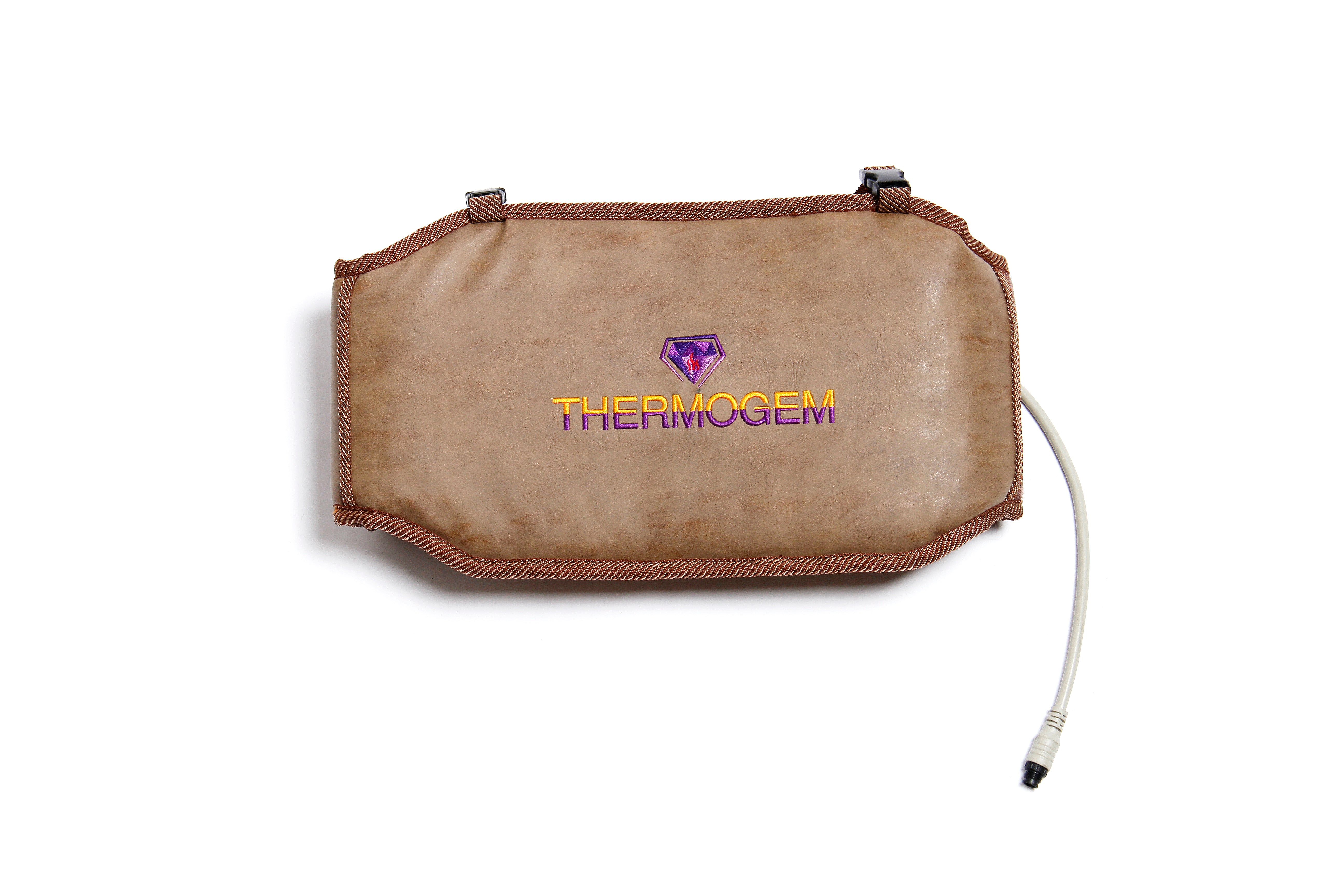 ThermoGem Far Infrared Bio-Magnetic Photon Belt - Natural Amethyst Tourmaline Jade - Adjustable FIR Heating 30-70°C - 1-30 Hz PEMF Magnetism - Monochromic Red Light 660 Nm - Negative Ions - 220V