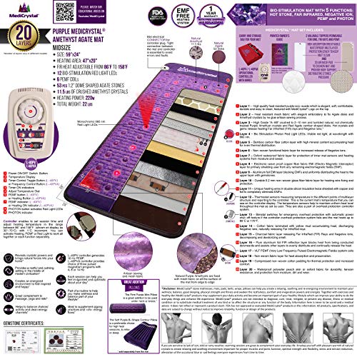 Purple Infrared Heat PEMF Photon Bio-Magnetic Amethyst Agate Mat 220-240V